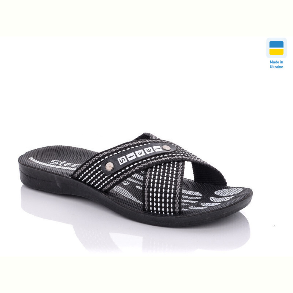 Шлепки DeMur TRK STL ST black-white