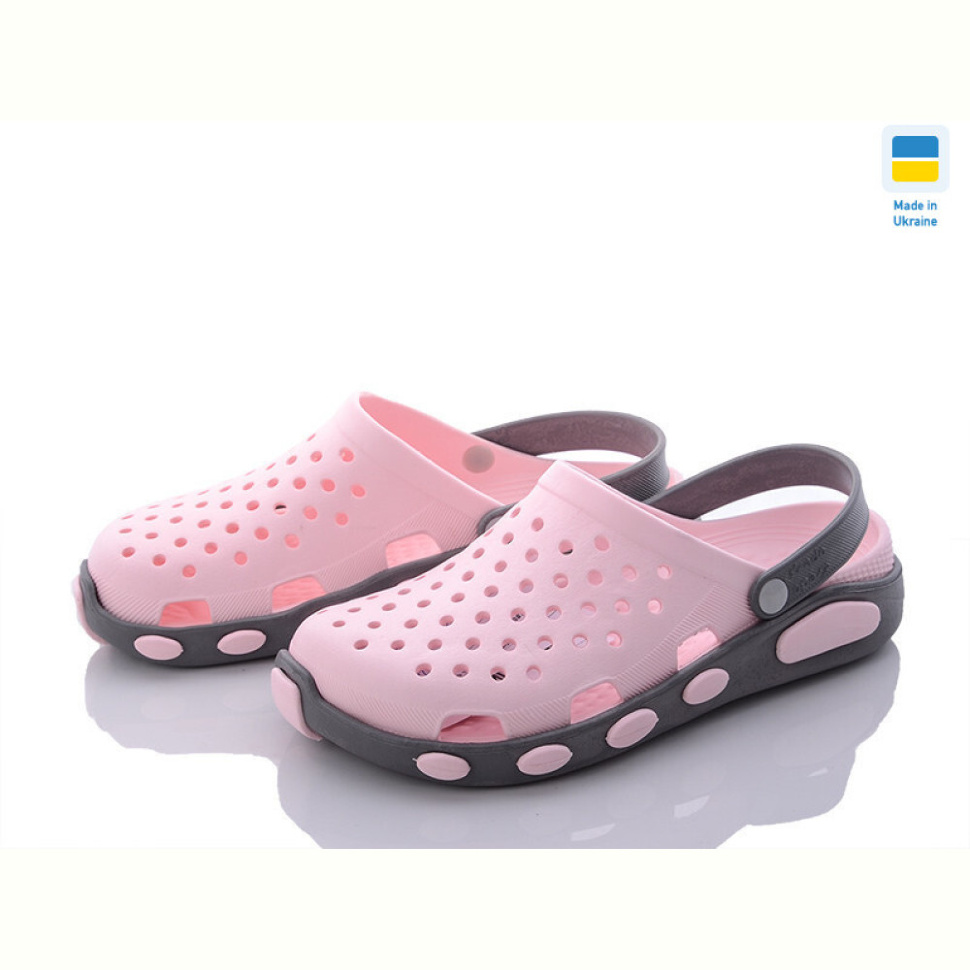 Кроксы Vladimir Кредо Украина 2091 розово-сірий