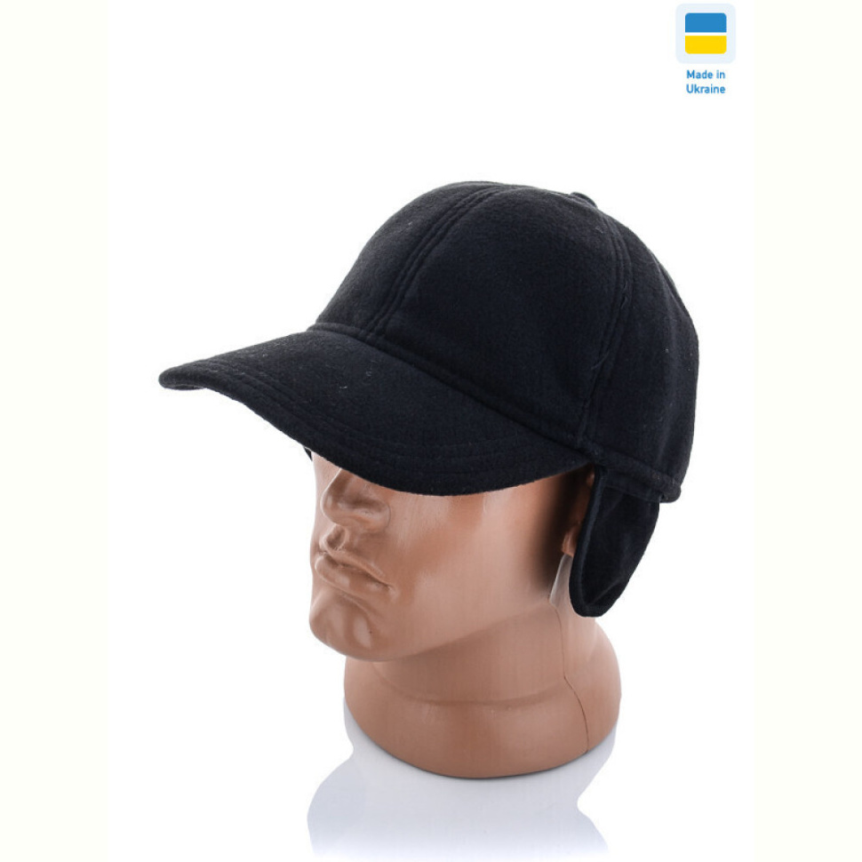 Кепка STARK Кепка кашемірова з вухами чорна Кепка STARK Кепка кашемірова з вухами чорна