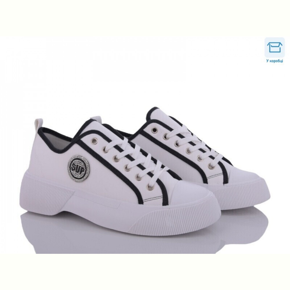 Кеды ВЗУТТЯ+ 17-3 білий-чорний