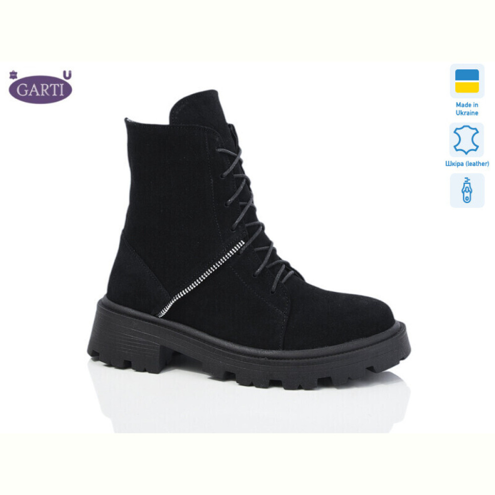Ботинки Garti 349 чорний замш байка Ботинки Garti 349 чорний замш байка