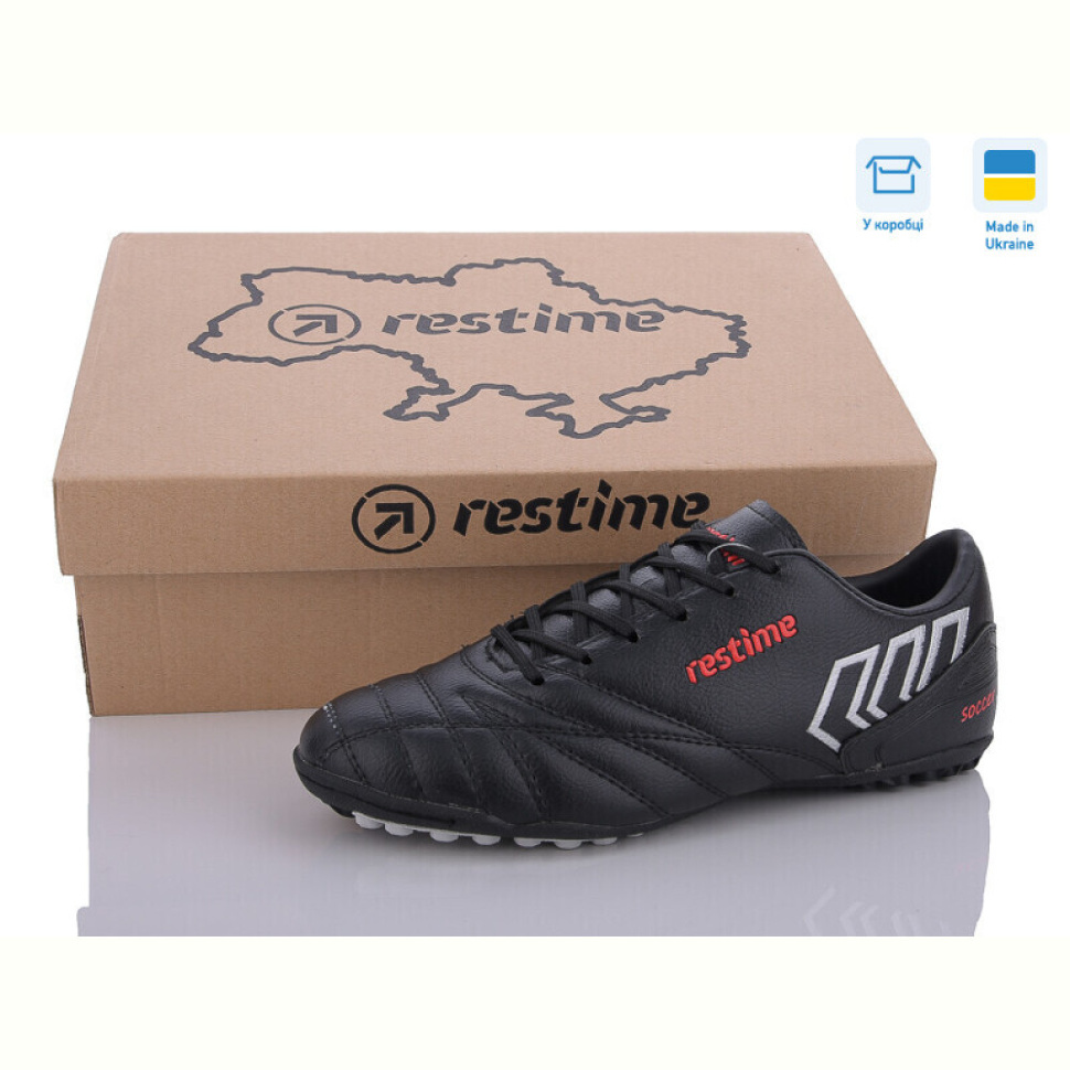Футбольная обувь Restime DWB24128-1 black-red Футбольная обувь Restime DWB24128-1 black-red