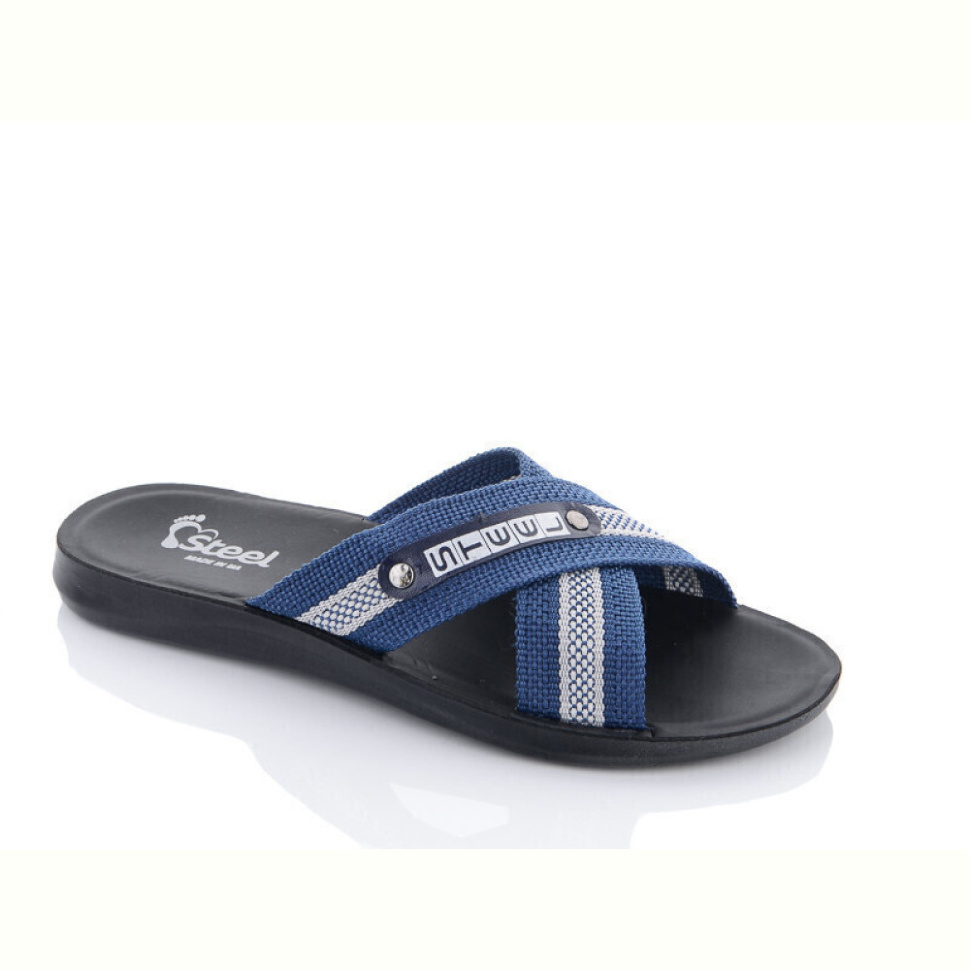 Шлепки DeMur TRK STL cиній-cірий