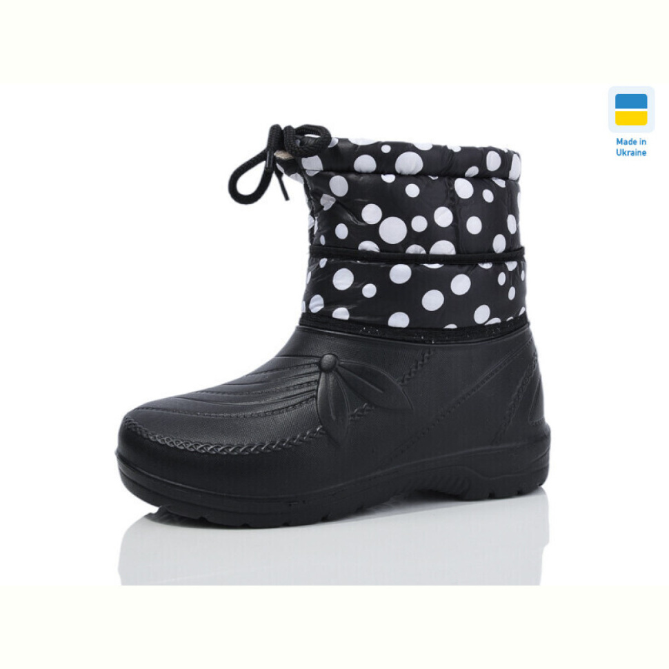 Сапоги из пены Inblue A13 термо горох чорний Сапоги из пены Inblue A13 термо горох чорний