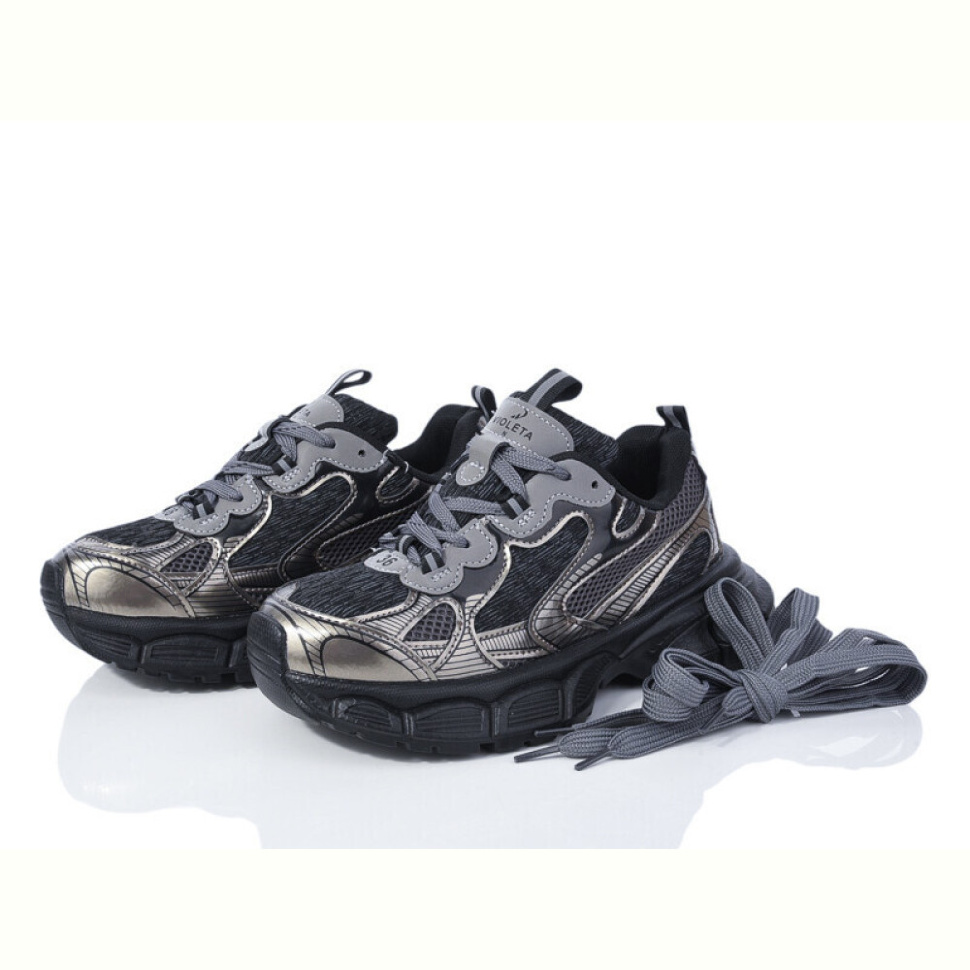 Кроссовки Violeta 197-173 black-grey