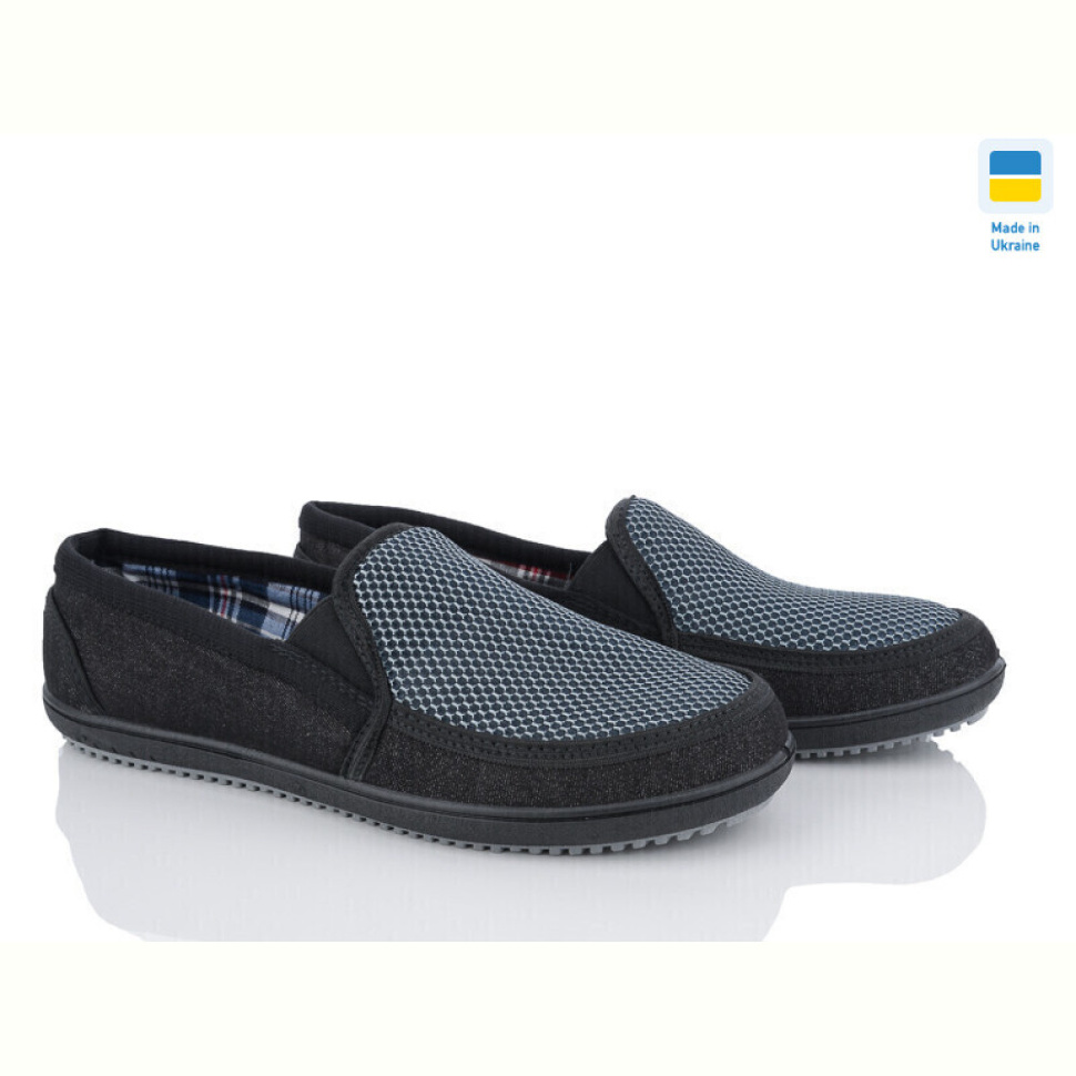 Слипоны Lvovbaza Verta Т9 чорно-сірий