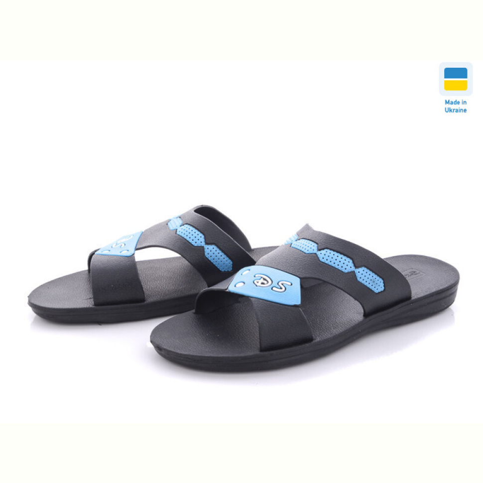 Шлепки Vladimir DS укр ТПМ 07 черний-бірюза