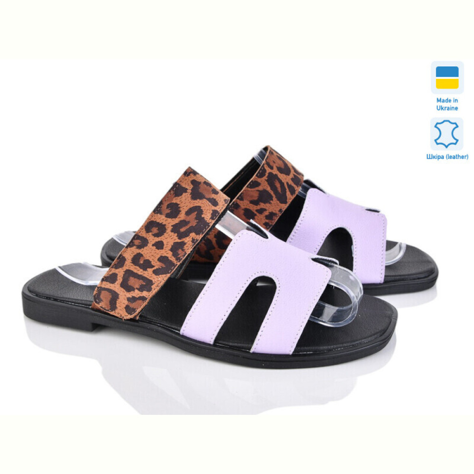 Шлепки G-Aira 888 фіол.ш.+лео нуб.