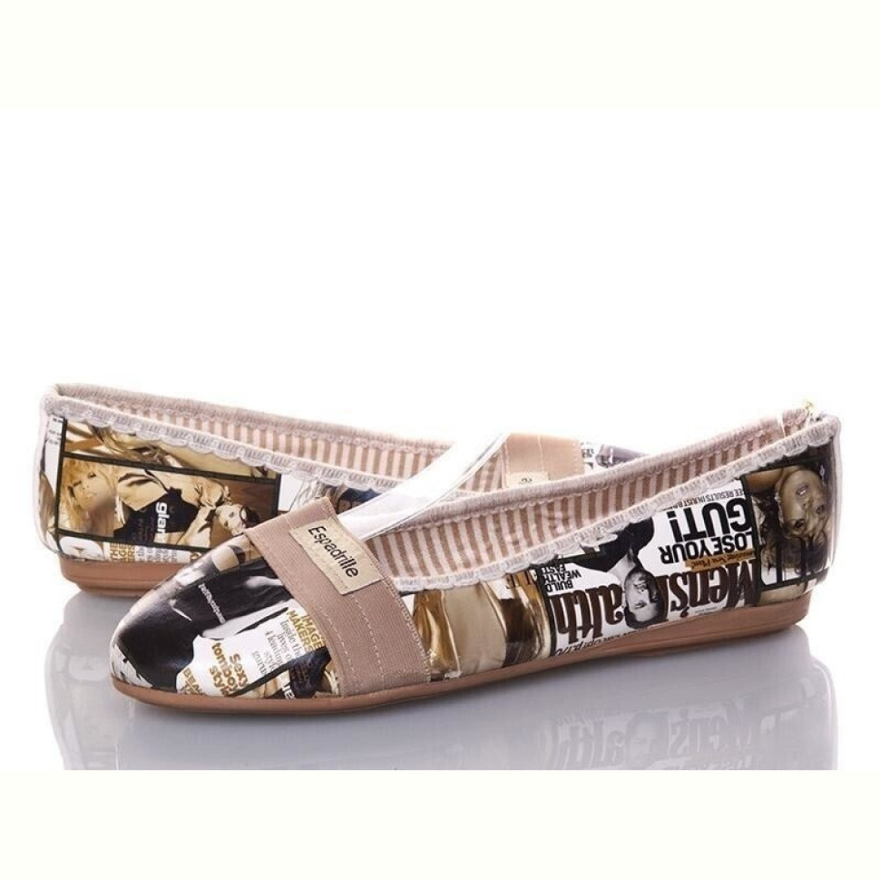 Тапки DeMur Espa Газета бежевый Тапки DeMur Espa Газета бежевый