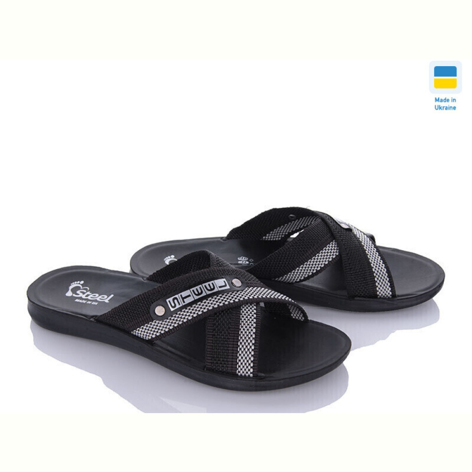 Шлепки DeMur TRK 007 black-grey new