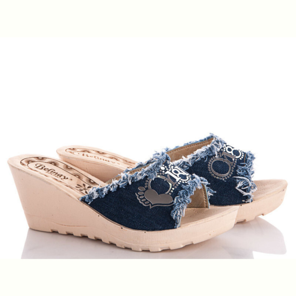 Шлепки Makers Shoes Джинс буквы Шлепки Makers Shoes Джинс буквы