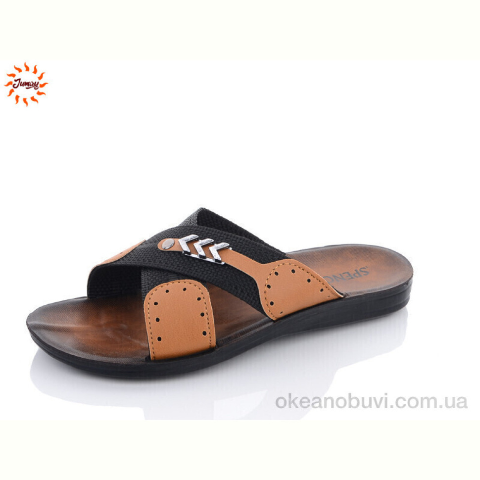 Шлепки Jumay Spencer чорна стріла