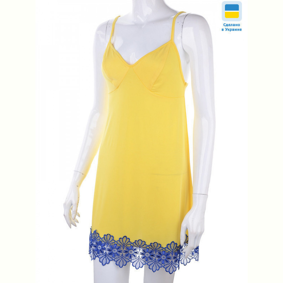 Ночная рубашка Nadia & Natali 8289 yellow-blue батал