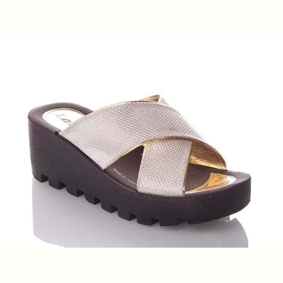 Шлепки DeMur W777-18-white-gold