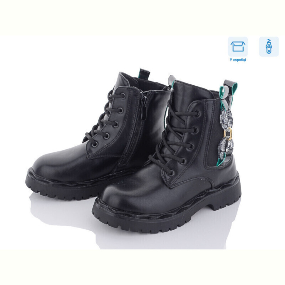 Ботинки Obuvok 2102B black/green