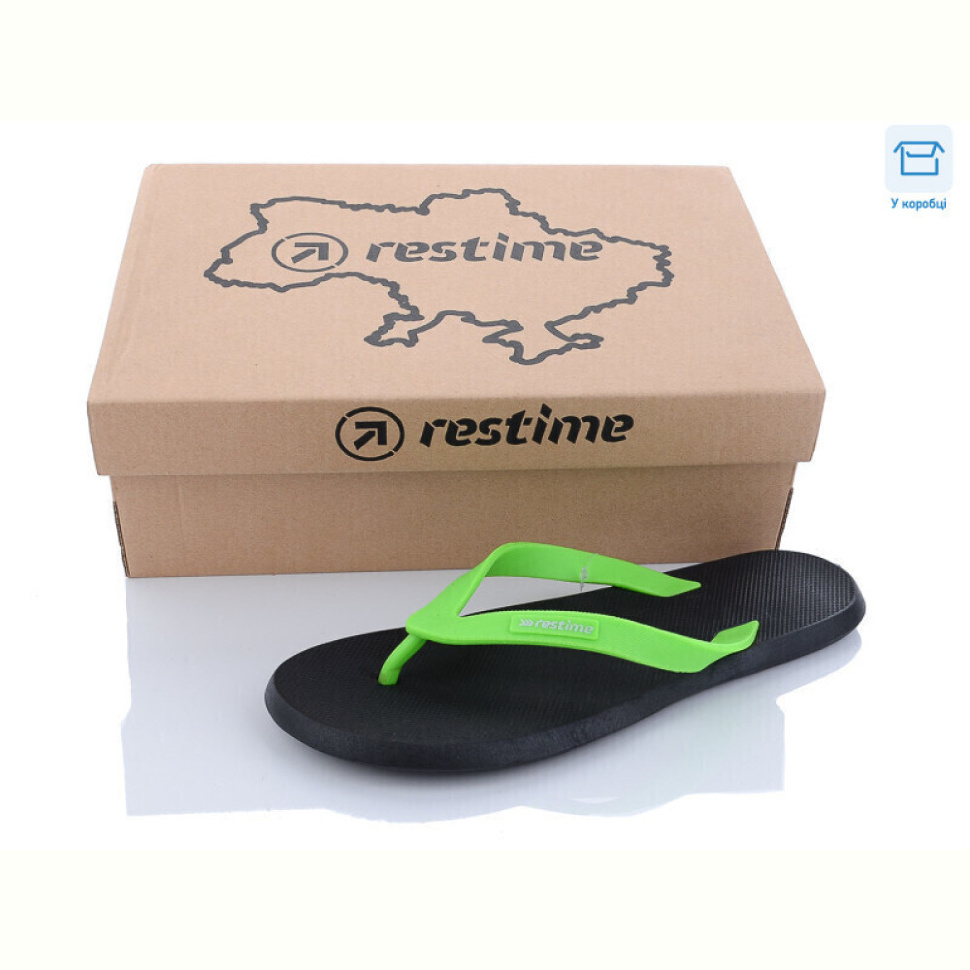 Шлепки Restime MML22621 black-salat