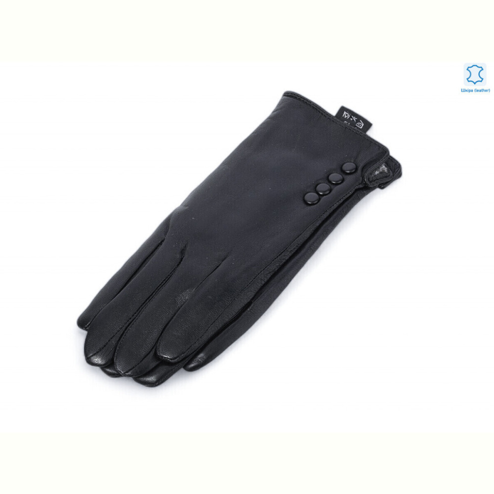 Перчатки RuBi 4 black шкіра кози махра