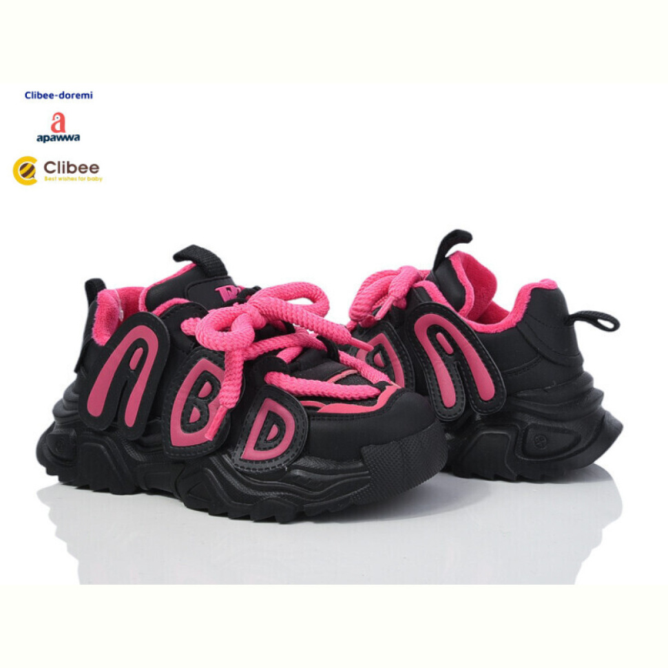 Кроссовки Clibee-Doremi A3627 black-pink фліс