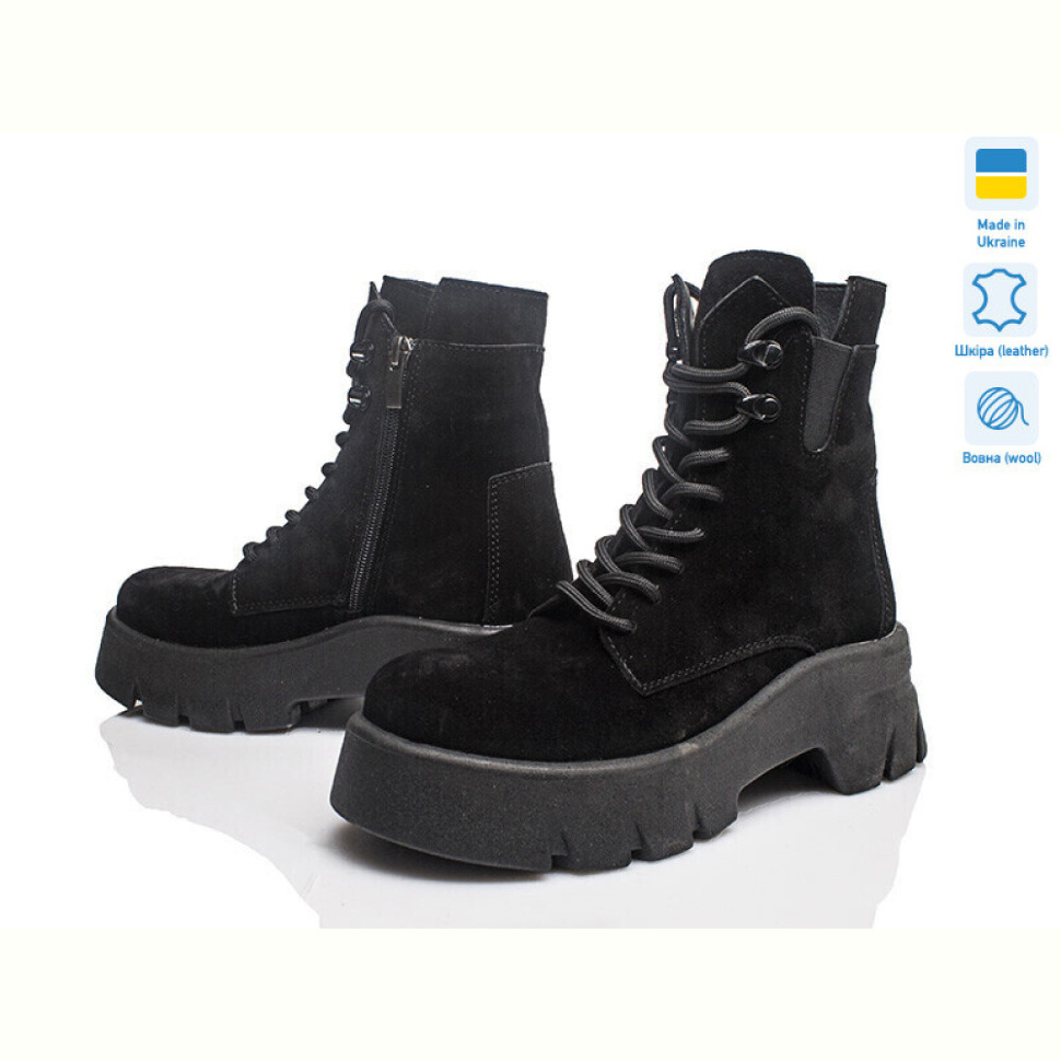 Ботинки Prime-Opt Paradize 546 чорний замш зима(36-39)