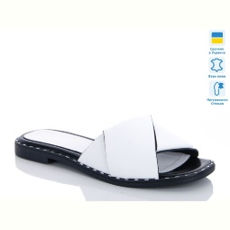 Шлепки Elite shoes С.17-001-13К-16-белый кожа-черн.бел.-Arabica TR черн.серебро
