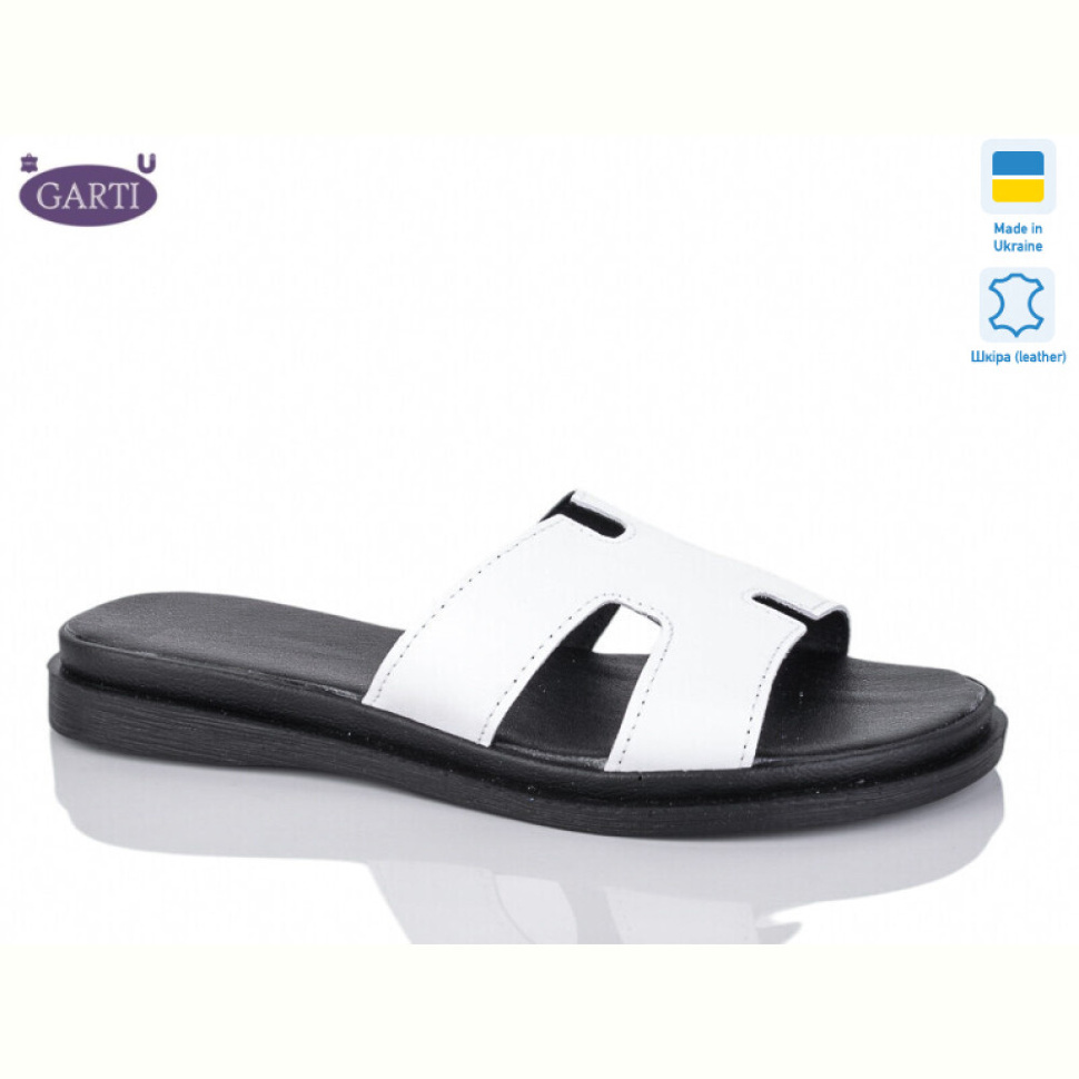 Шлепки Garti 94 біла шкіра