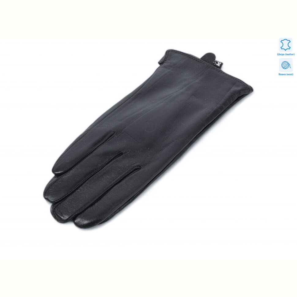 Перчатки RuBi 3 black шкіра вовна