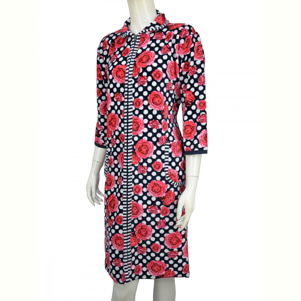 Халат Banko Халат норма велюр 005-3 navy Халат Banko Халат норма велюр 005-3 navy