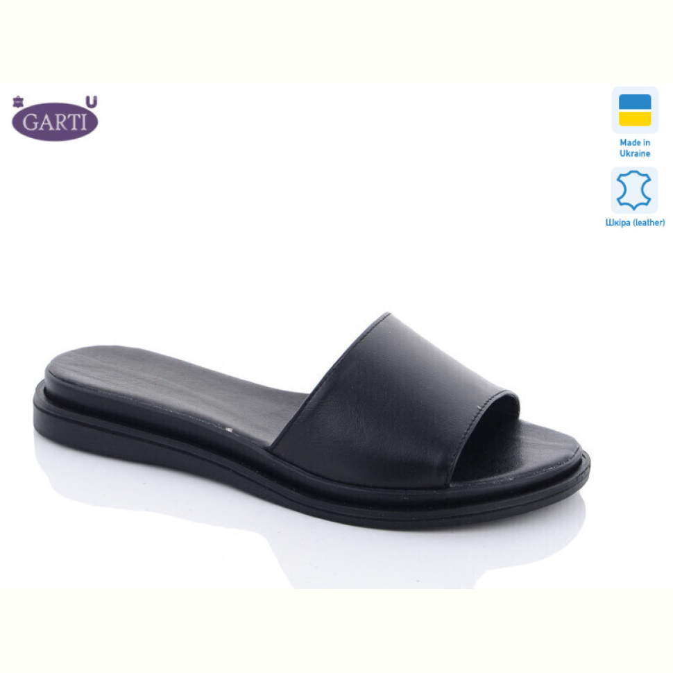 Шлепки Garti 97 чорна шкіра Шлепки Garti 97 чорна шкіра