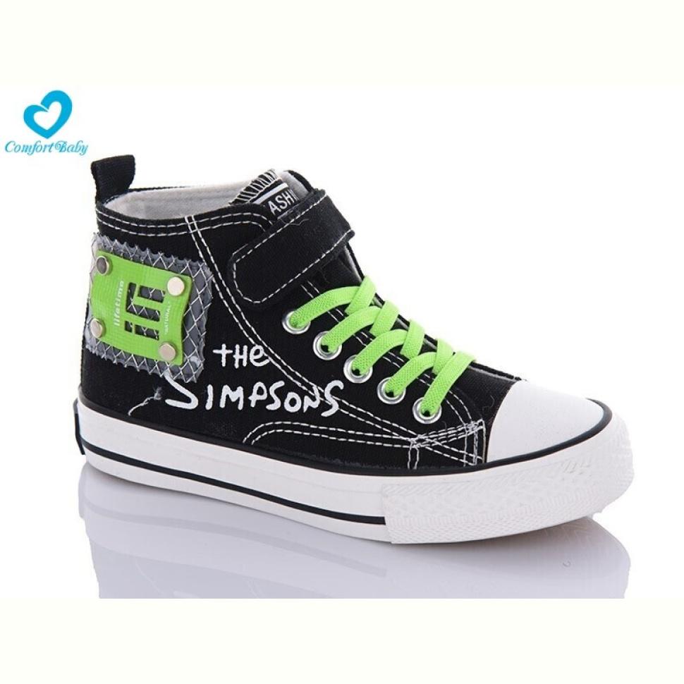 Кеды Comfort-baby 9111-1 ч-зелений