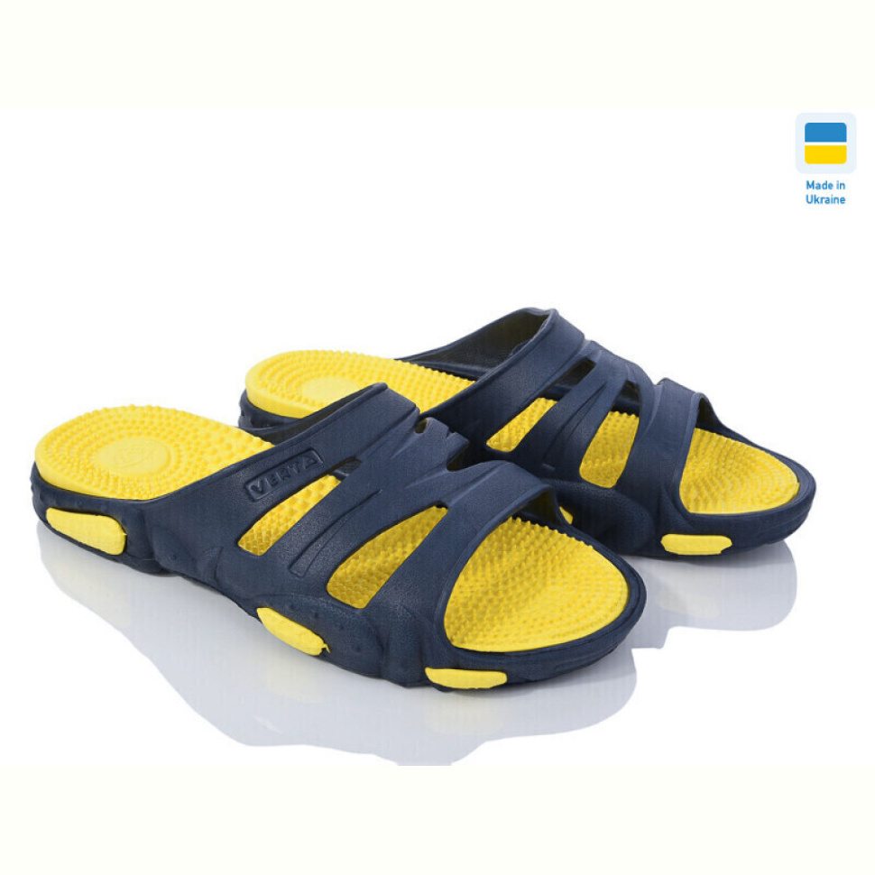 Шлепки Golden Lion 16 т.синій-жовтий