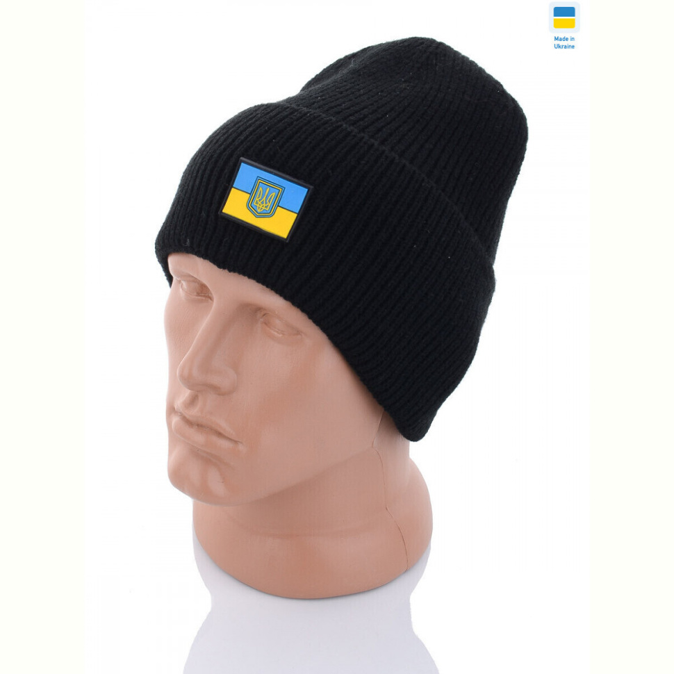 Шапка STARK Шапка з прапором товста в'язка на флісі чорний