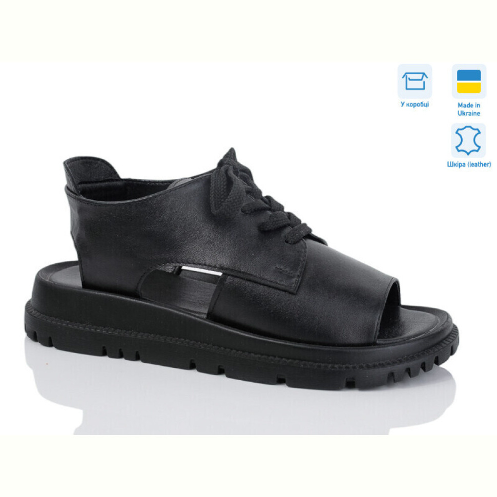 Босоножки Lena 002-6 чорна шкіра