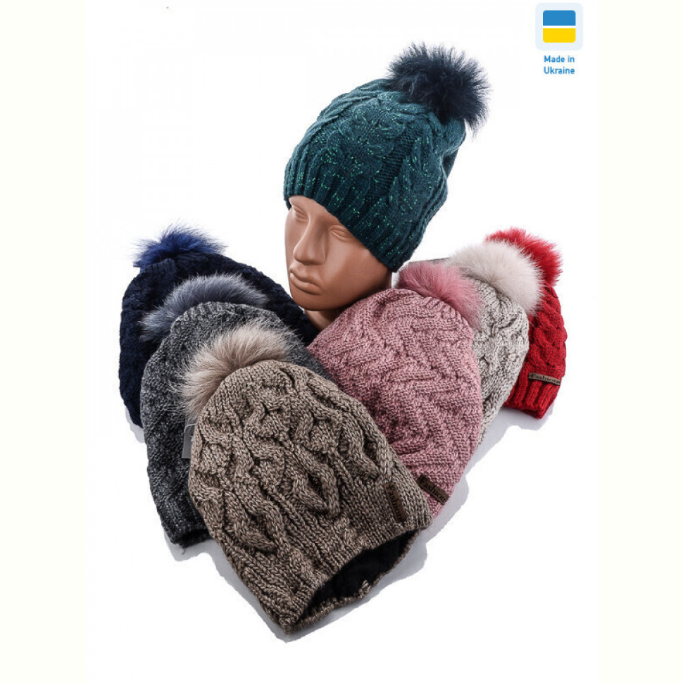 Шапка STARK Шапка жін. з бубоном фліс 004 mix Шапка STARK Шапка жін. з бубоном фліс 004 mix