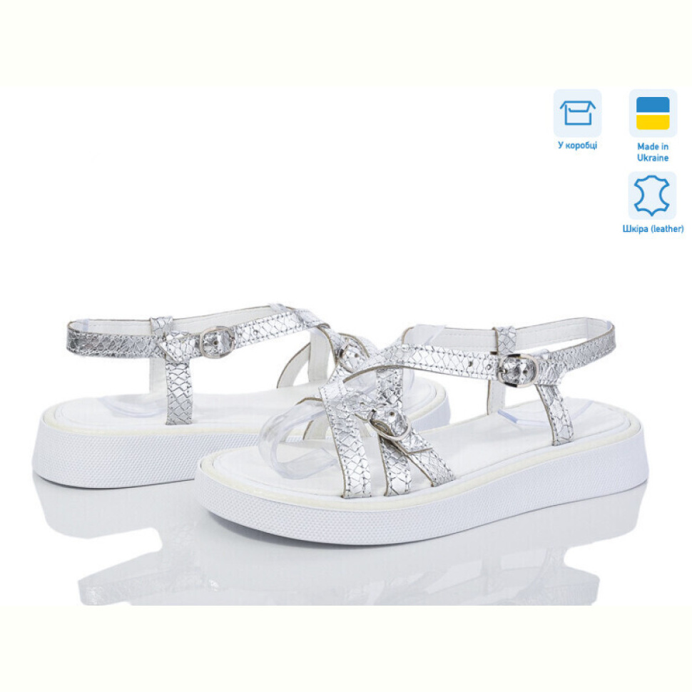 Босоножки G-Aira 465 срібло змія