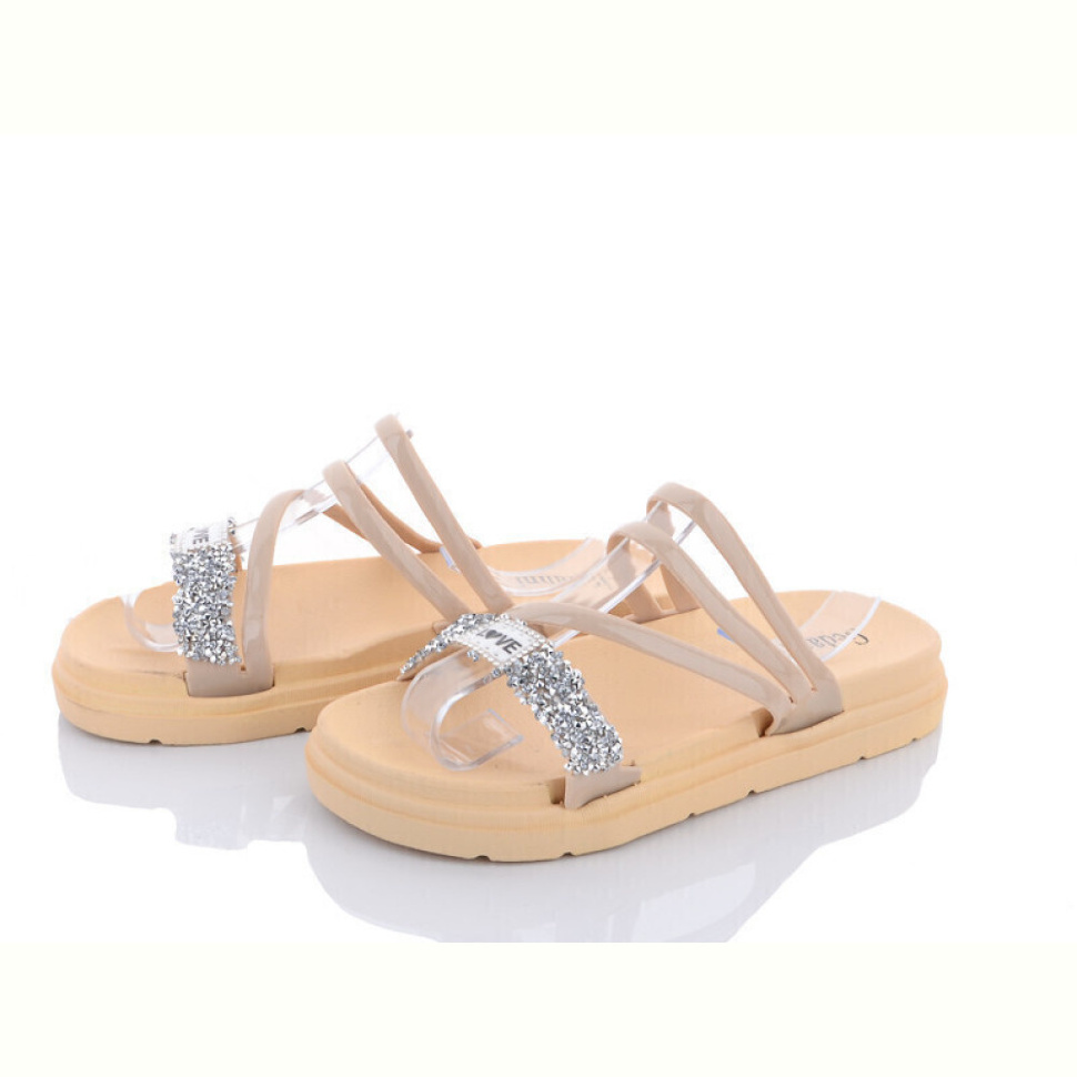 Шлепки Lion D18 бежевий