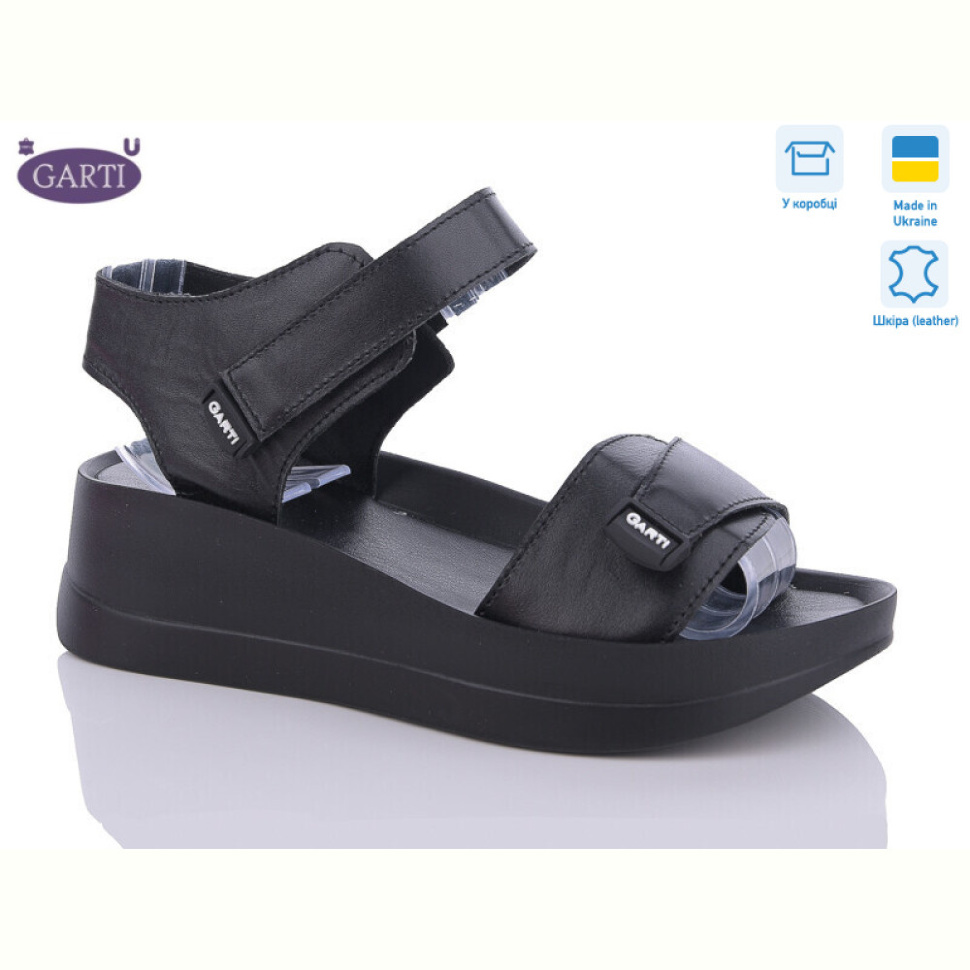 Босоножки Garti 0196 чорна шкіра-old