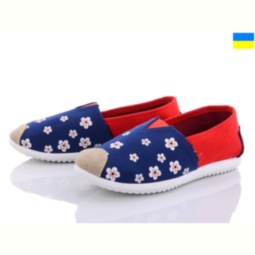 Слипоны Active 16W синяя ромашка