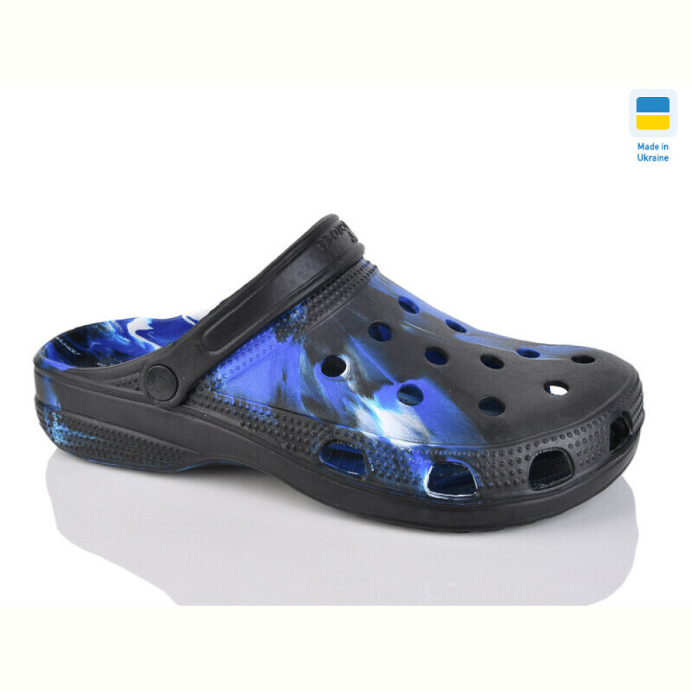 Кроксы Inblue SV018 папуга синьо-чорний