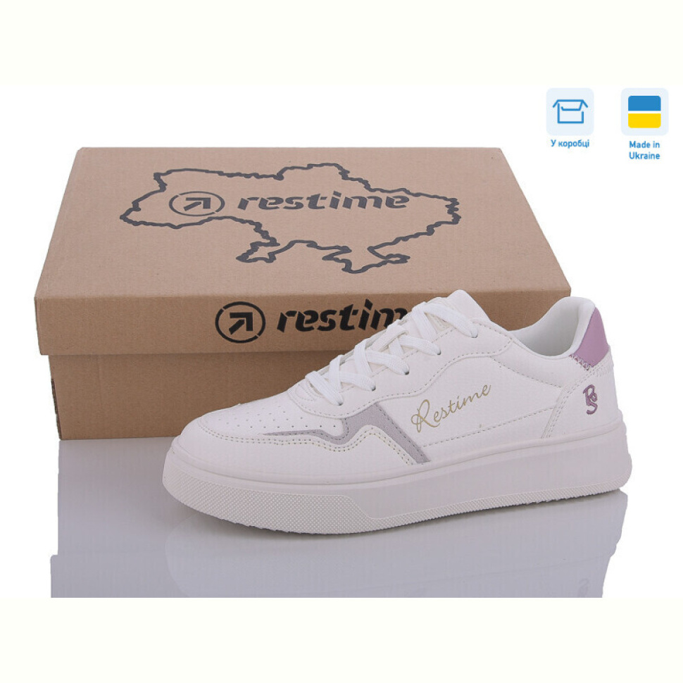 Кроссовки Restime FWB24078 white-purple