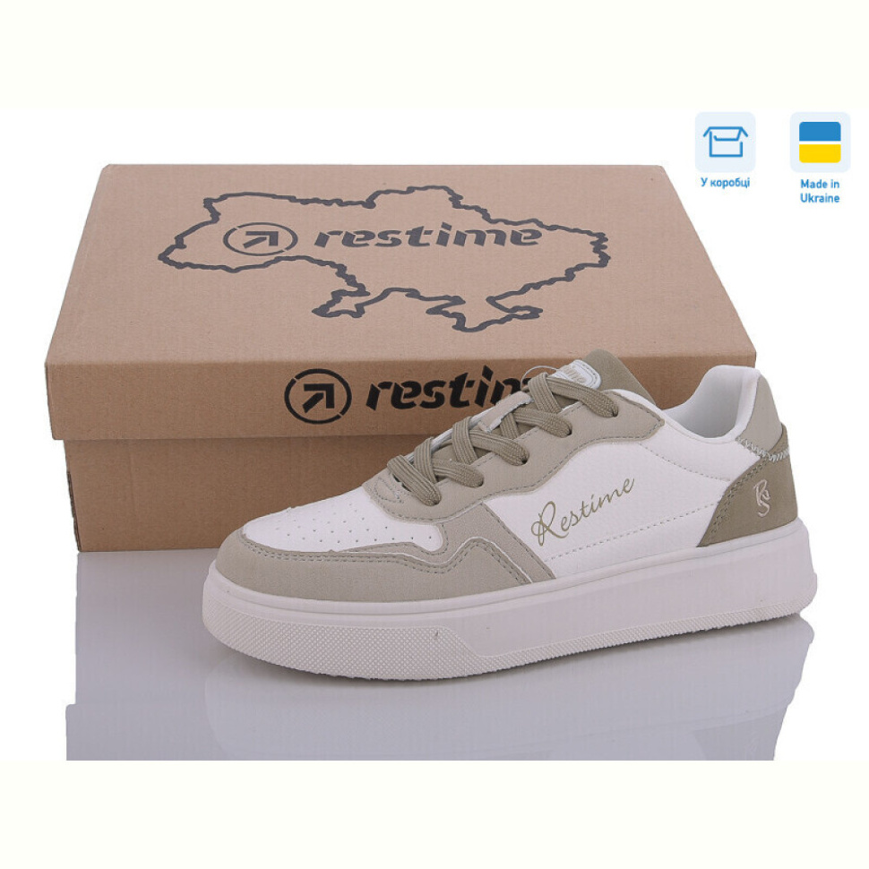 Кроссовки Restime FWB24078 white-olive