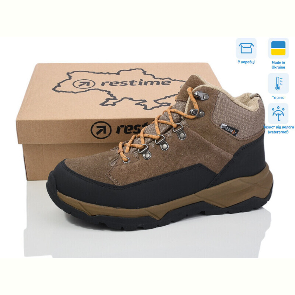 Ботинки Restime VMZ24277 khaki-black термо