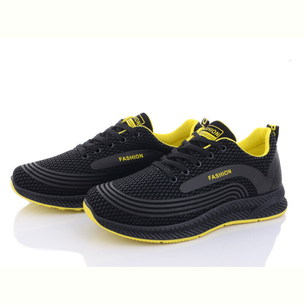 Кроссовки Violeta 197-144 black-yellow