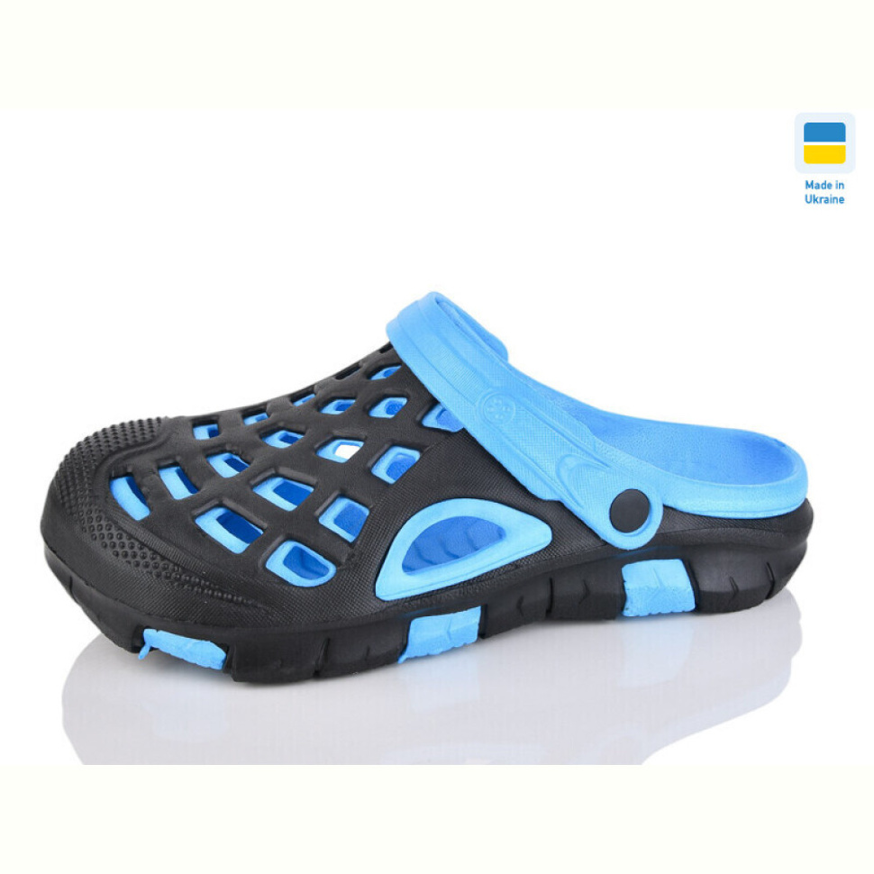 Кроксы Inblue 308 чорний-бірюза