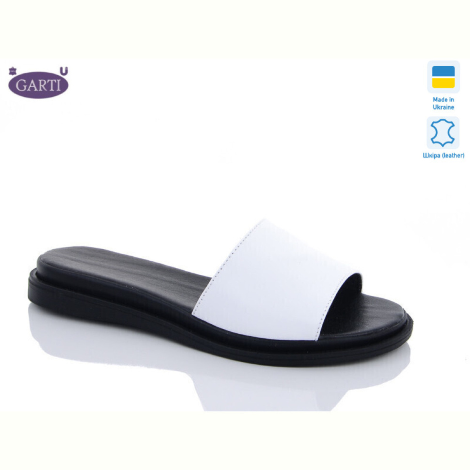 Шлепки Garti 97 біла шкіра Шлепки Garti 97 біла шкіра