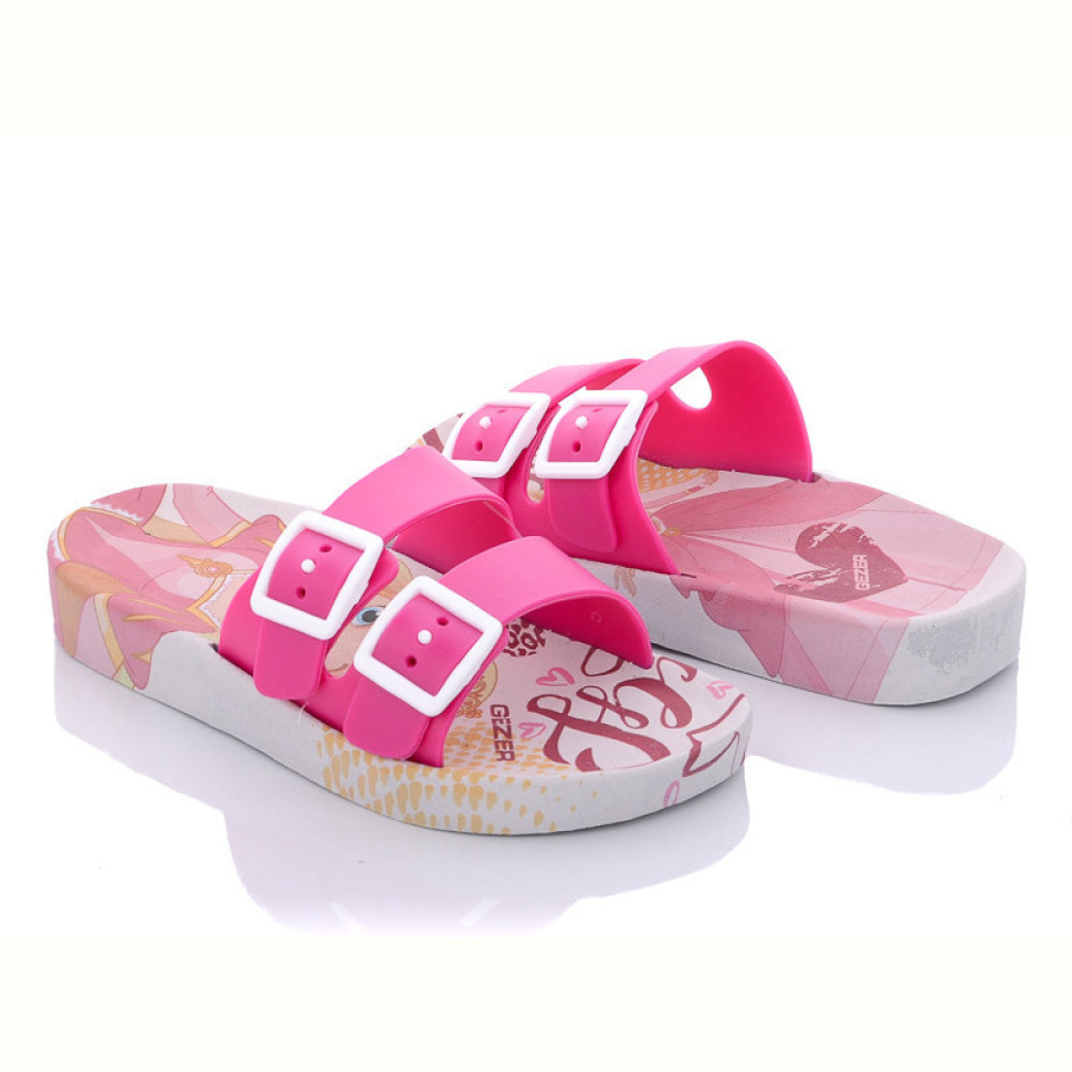Шлепки Violeta 12692 pink-white
