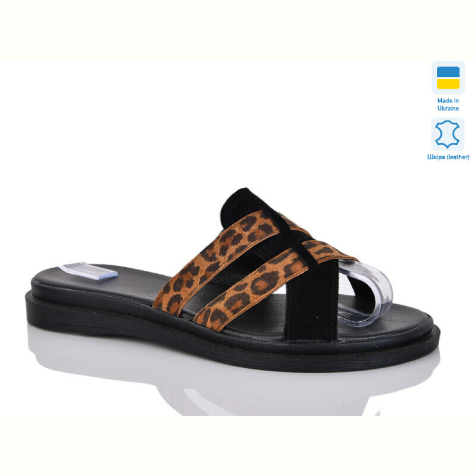 Шлепки Sali 502-19 лео ч.з.