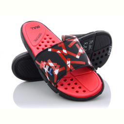 Шлепки Obuvok R023 black-red (08841)