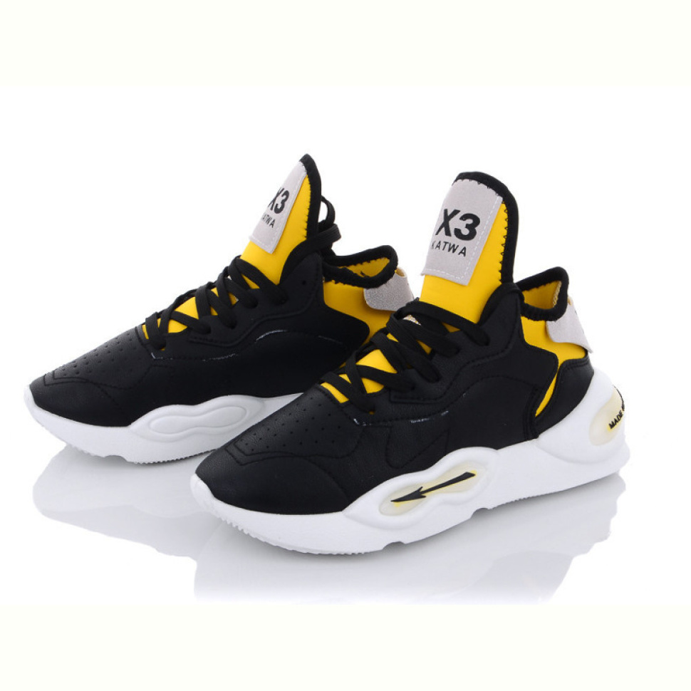 Кроссовки Violeta 177-18 black-yellow