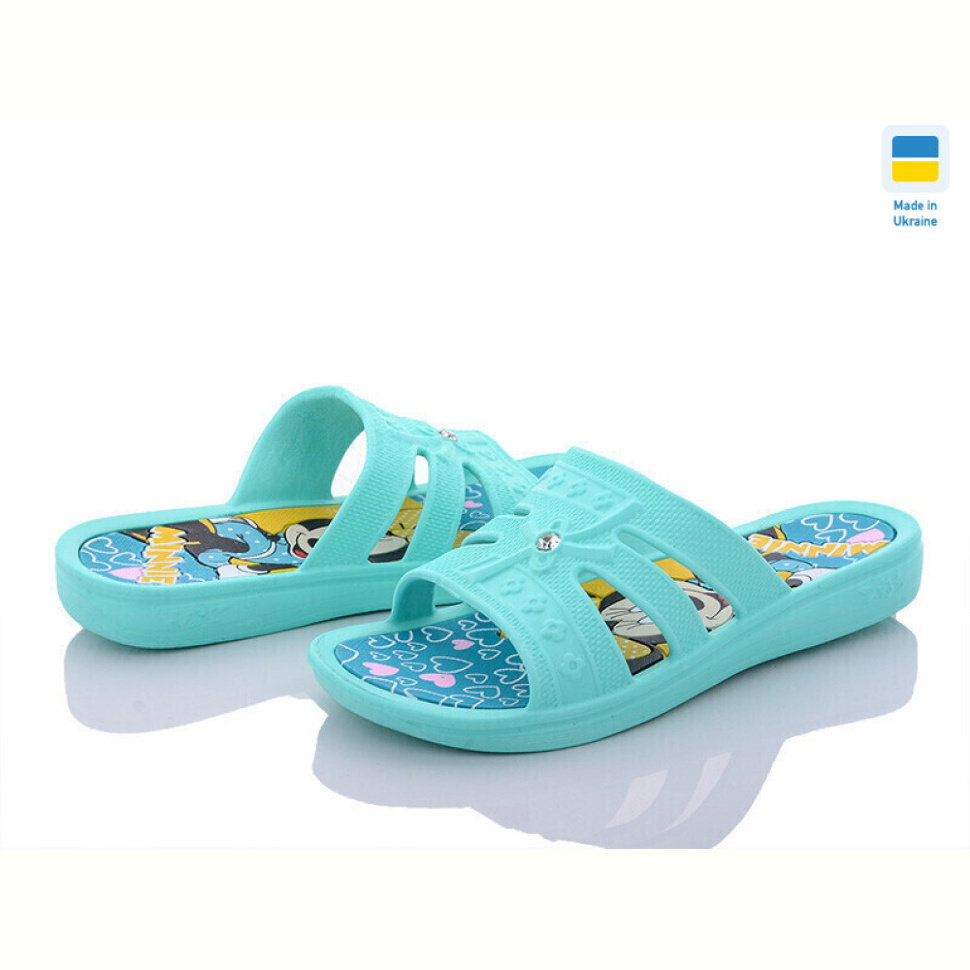 Шлепки Golden Lion Микки девочка бирюза