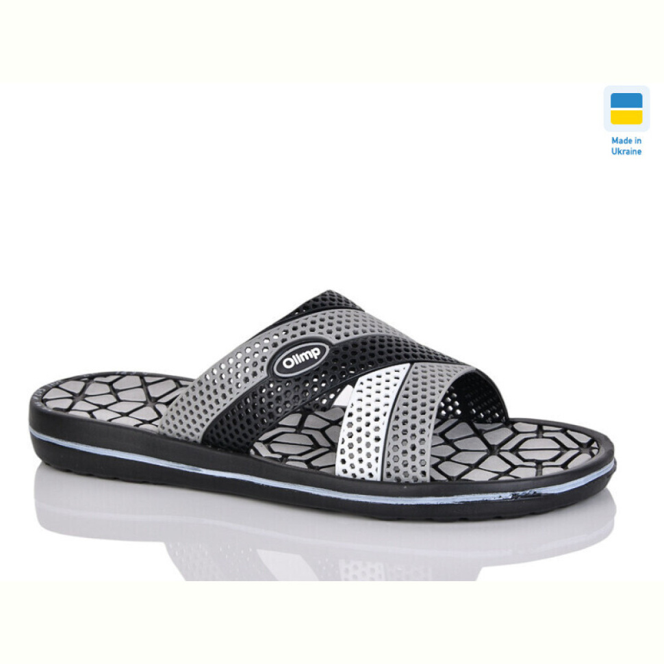 Шлепки Lot Shoes 203 серо-чорний